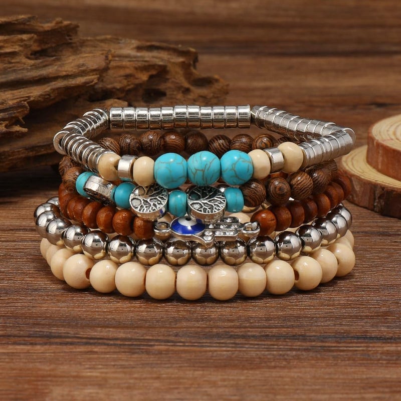 JAVMOO Gothic Bracelet Adjustable Punk Braided Leather Multilayer Grunge Set Bracelets Emo Metal Cuff Wrap Bangles Meaningful Gift - Image 2